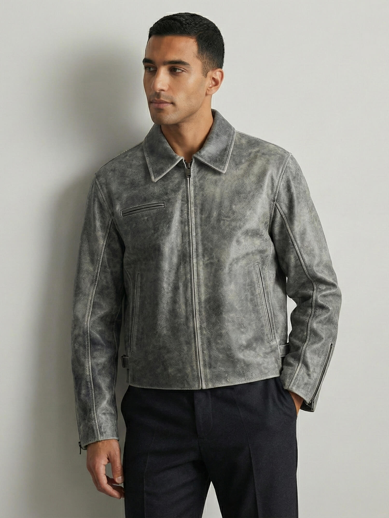 Textured Leather Effect Jacket